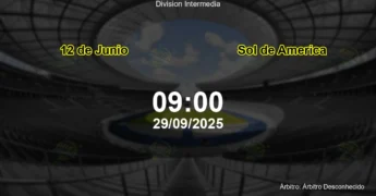 Palpite e análise do jogo 12 de Junio vs Sol de America pela Division Intermedia