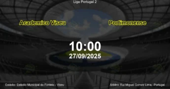 Palpite e análise do jogo Academico Viseu vs Portimonense pela Liga Portugal 2