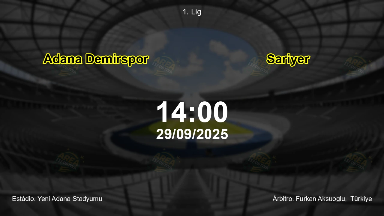 Palpite e análise do jogo Adana Demirspor vs Sariyer pela 1. Lig
