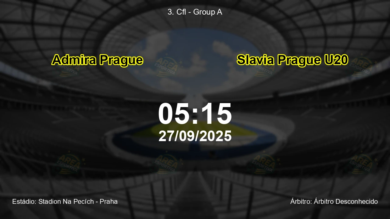 Palpite e análise do jogo Admira Prague vs Slavia Prague U20 pela 3. Cfl - Group A