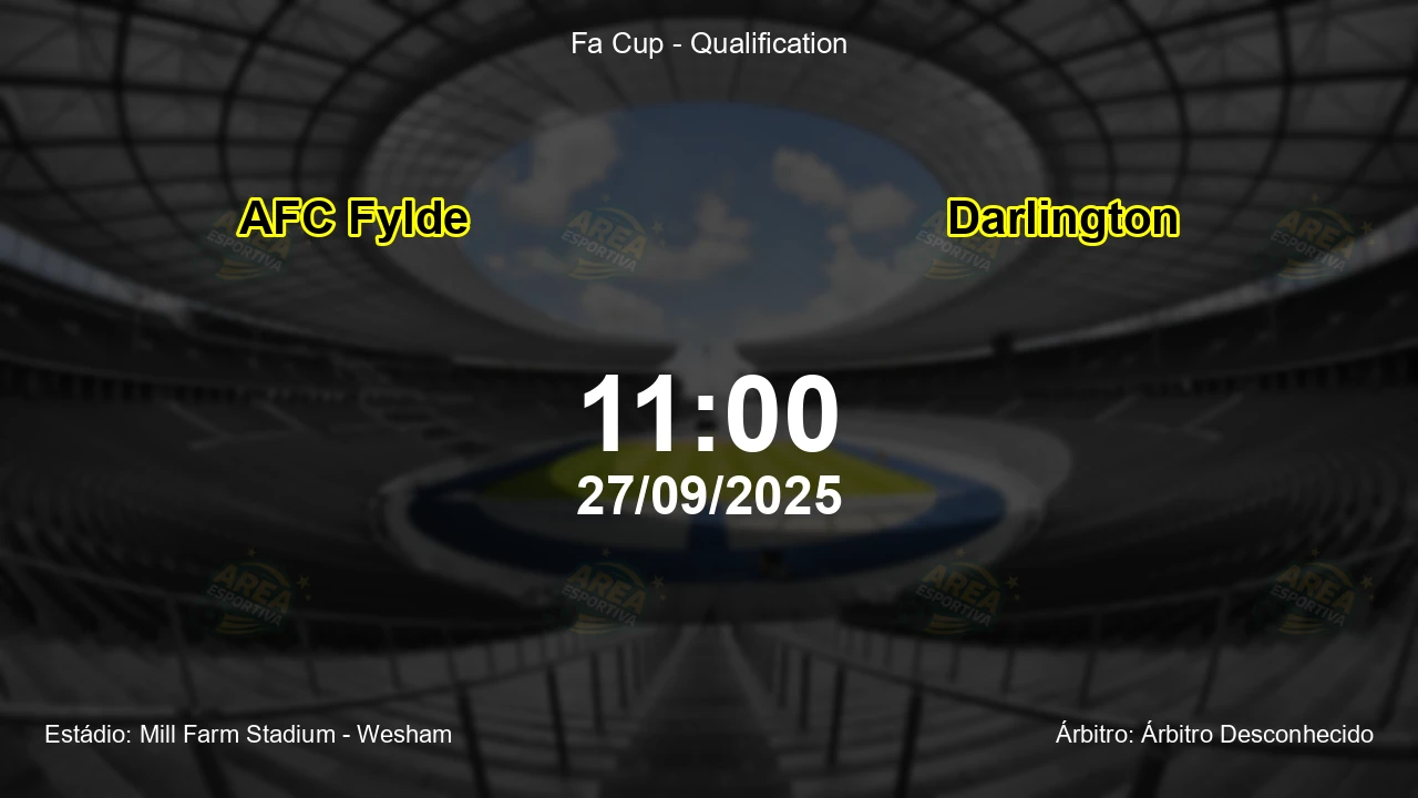 Palpite e análise do jogo AFC Fylde vs Darlington pela Fa Cup - Qualification