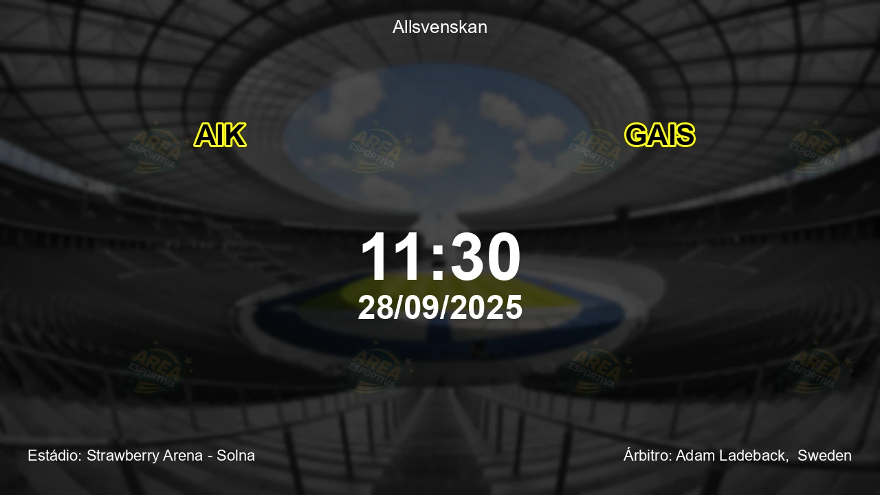 Palpite e análise do jogo AIK vs GAIS pela Allsvenskan