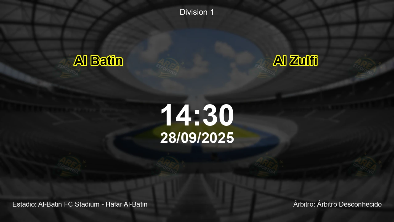 Palpite e análise do jogo Al Batin vs Al Zulfi pela Division 1