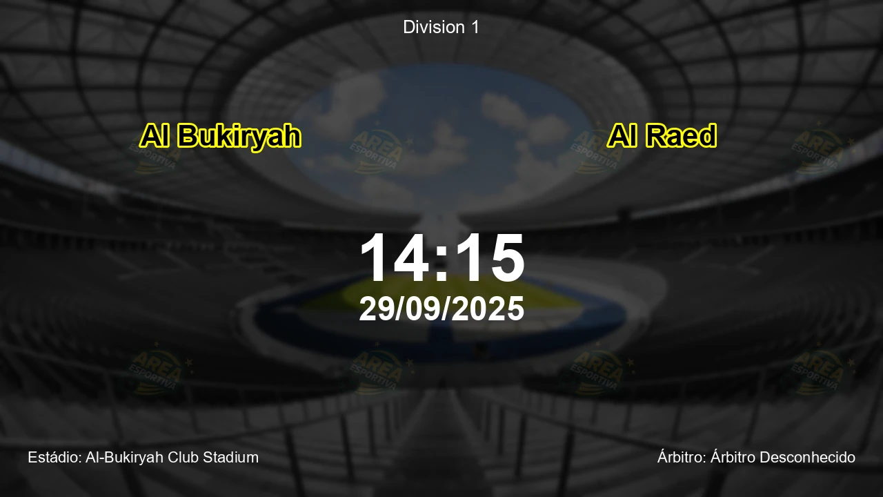 Palpite e análise do jogo Al Bukiryah vs Al Raed pela Division 1