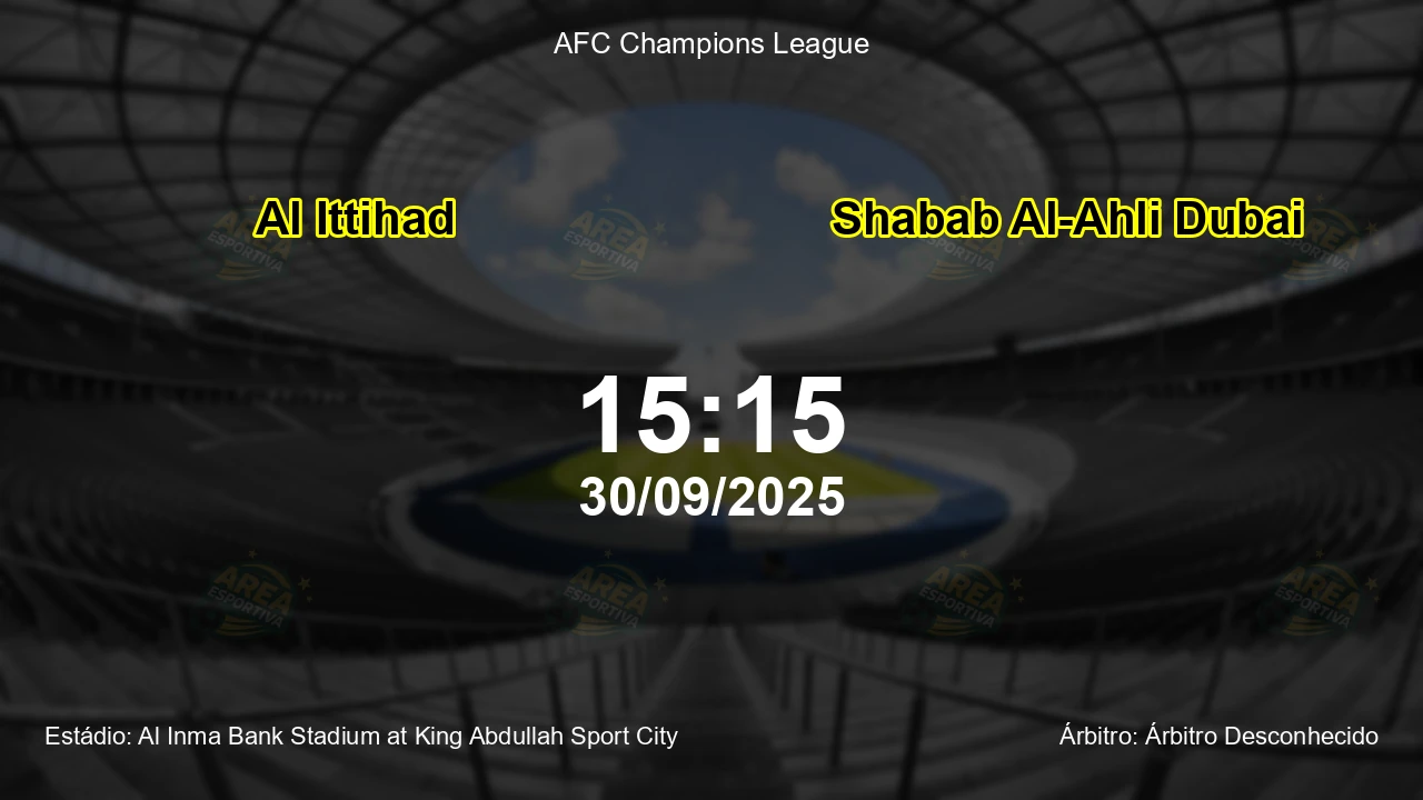 Palpite e análise do jogo Al Ittihad vs Shabab Al-Ahli Dubai pela AFC Champions League
