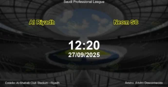 Palpite e análise do jogo Al Riyadh vs Neom SC pela Saudi Professional League