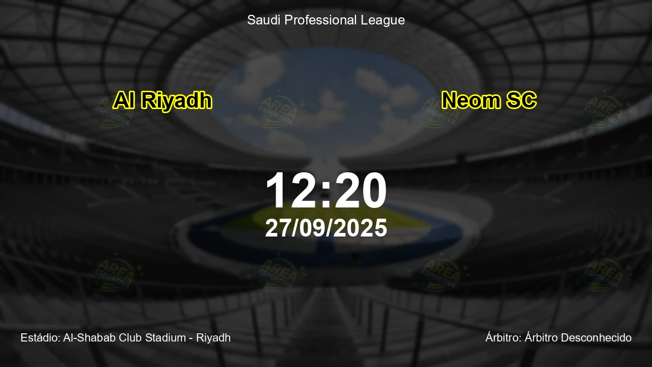 Palpite e análise do jogo Al Riyadh vs Neom SC pela Saudi Professional League