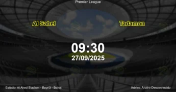 Palpite e análise do jogo Al Sahel vs Tadamon pela Premier League