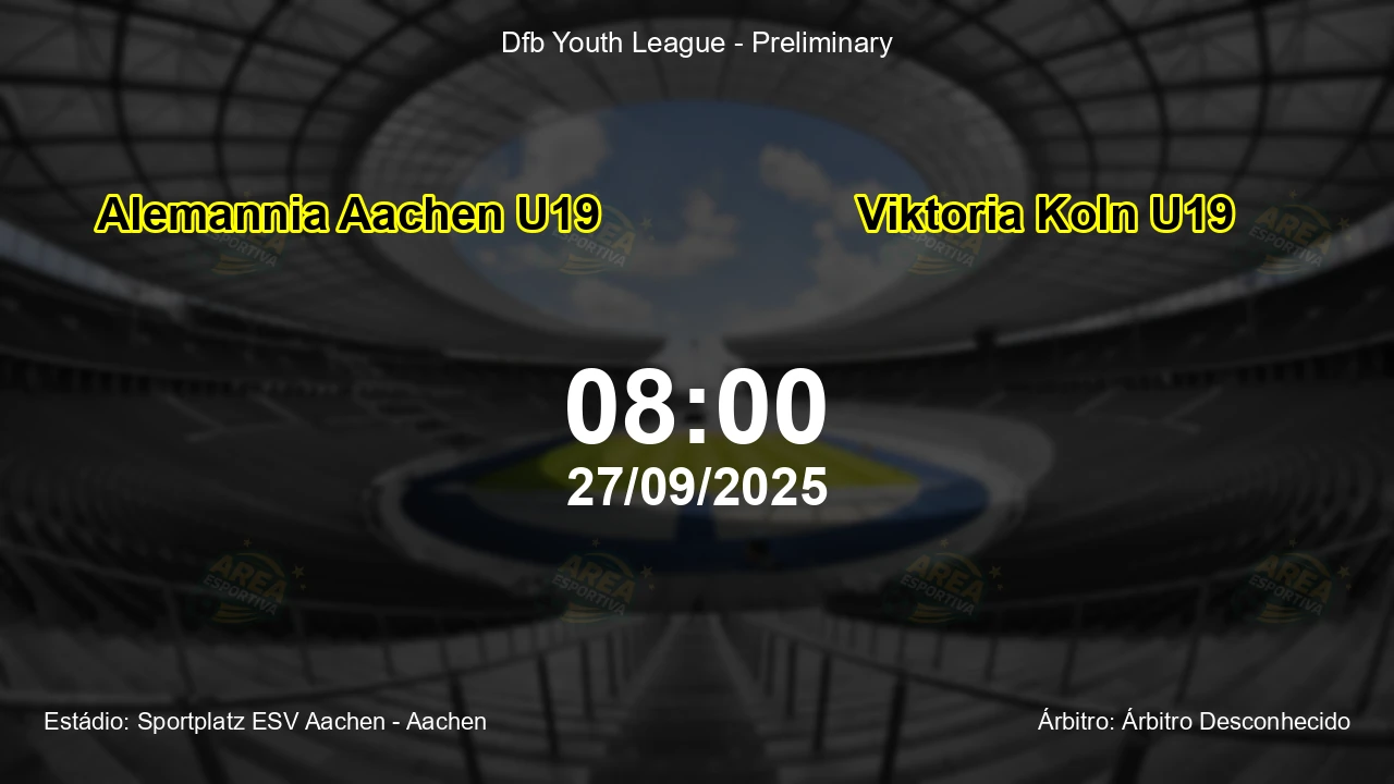 Palpite e análise do jogo Alemannia Aachen U19 vs Viktoria Koln U19 pela Dfb Youth League - Preliminary
