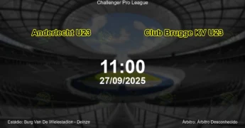 Palpite e análise do jogo Anderlecht U23 vs Club Brugge KV U23 pela Challenger Pro League