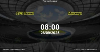 Palpite e análise do jogo APS Bomet vs Muranga pela Premier League