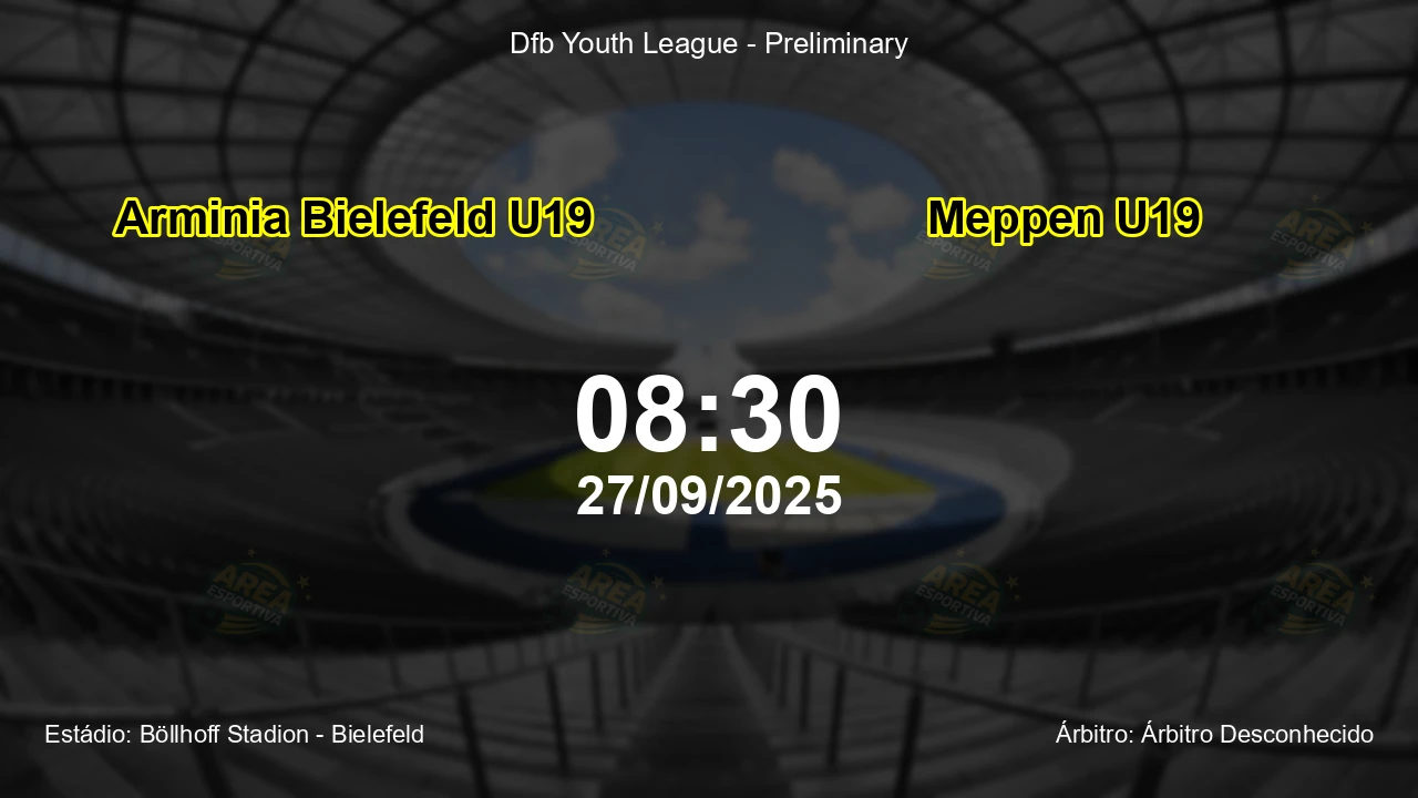 Palpite e análise do jogo Arminia Bielefeld U19 vs Meppen U19 pela Dfb Youth League - Preliminary