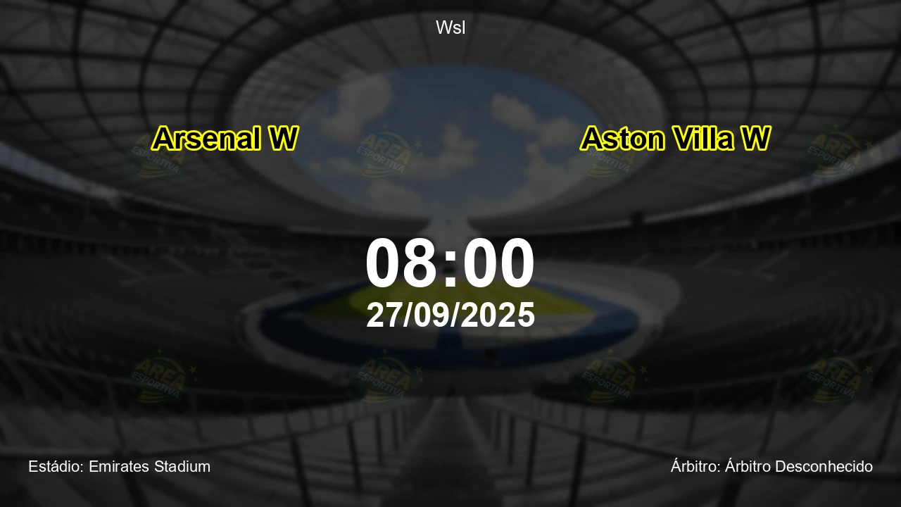 Palpite e análise do jogo Arsenal W vs Aston Villa W pela Wsl