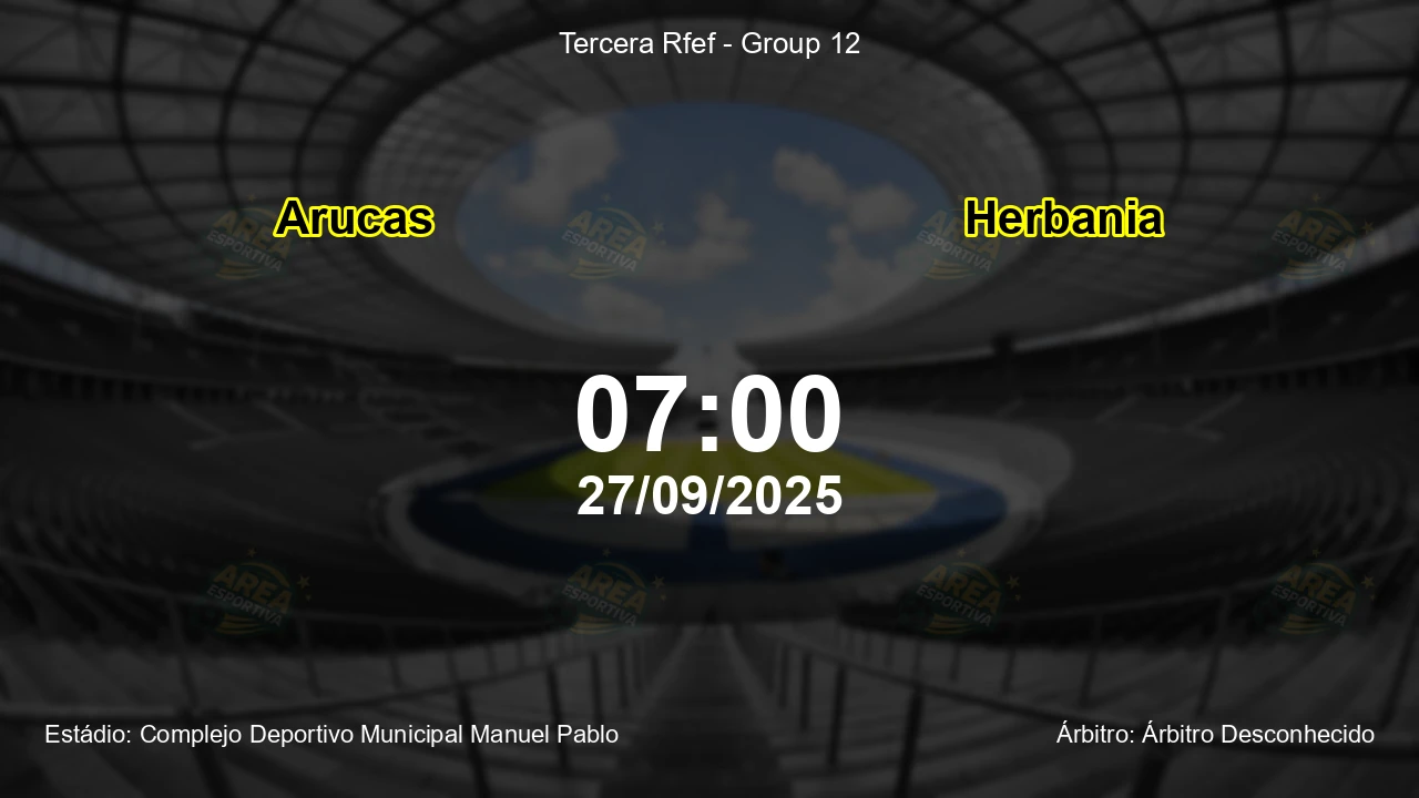 Palpite e análise do jogo Arucas vs Herbania pela Tercera Rfef - Group 12