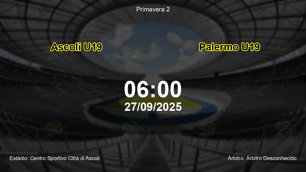 Palpite e análise do jogo Ascoli U19 vs Palermo U19 pela Primavera 2