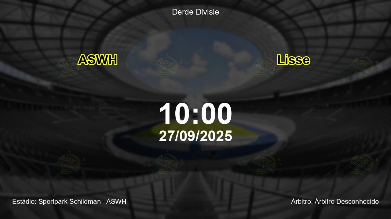 Palpite e análise do jogo ASWH vs Lisse pela Derde Divisie