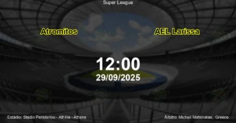Palpite e análise do jogo Atromitos vs AEL Larissa pela Super League