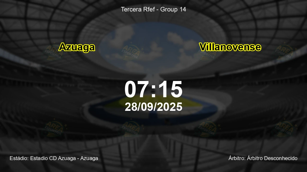 Palpite e análise do jogo Azuaga vs Villanovense pela Tercera Rfef - Group 14