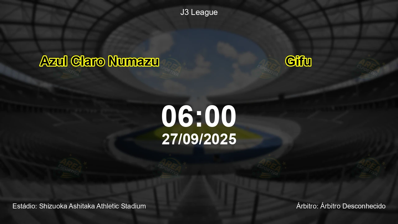 Palpite e análise do jogo Azul Claro Numazu vs Gifu pela J3 League