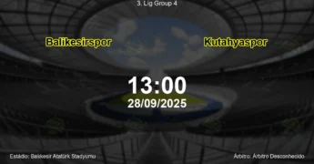 Palpite e análise do jogo Balikesirspor vs Kutahyaspor pela 3. Lig Group 4