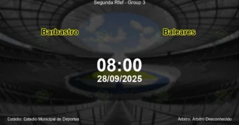 Palpite e análise do jogo Barbastro vs Baleares pela Segunda Rfef - Group 3