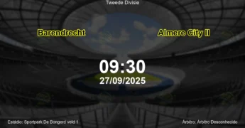 Palpite e análise do jogo Barendrecht vs Almere City II pela Tweede Divisie