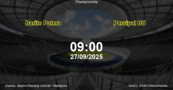 Palpite e análise do jogo Barito Putera vs Persipal BU pela Championship