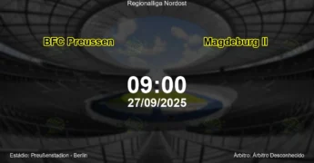 Palpite e análise do jogo BFC Preussen vs Magdeburg II pela Regionalliga Nordost