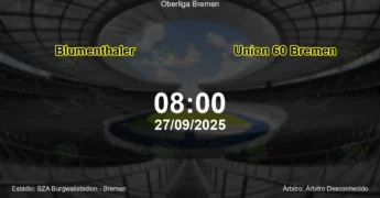 Palpite e análise do jogo Blumenthaler vs Union 60 Bremen pela Oberliga Bremen