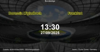 Palpite e análise do jogo Borussia M'gladbach vs Frankfurt pela Bundesliga