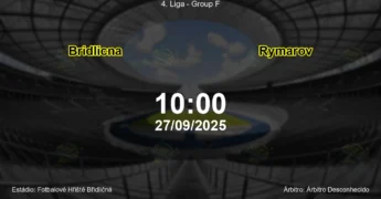 Palpite e análise do jogo Bridlicna vs Rymarov pela 4. Liga - Group F