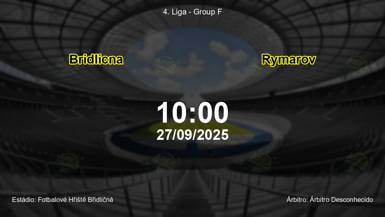 Palpite e análise do jogo Bridlicna vs Rymarov pela 4. Liga - Group F