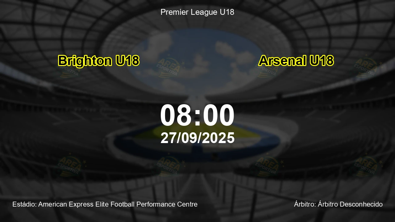 Palpite e análise do jogo Brighton U18 vs Arsenal U18 pela Premier League U18