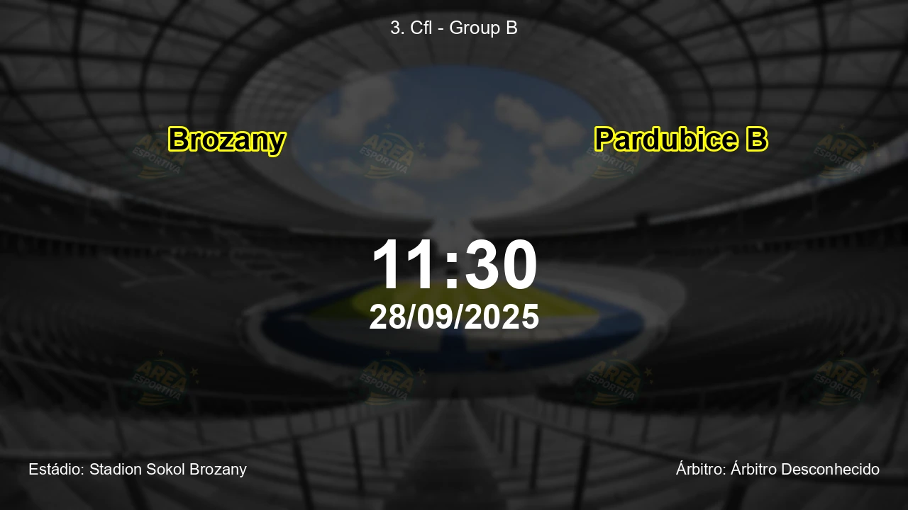 Palpite e análise do jogo Brozany vs Pardubice B pela 3. Cfl - Group B