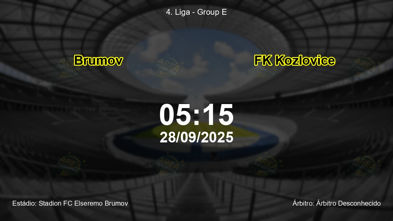 Palpite e análise do jogo Brumov vs FK Kozlovice pela 4. Liga - Group E