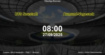 Palpite e análise do jogo BTS Neustadt vs Aumund-Vegesack pela Oberliga Bremen