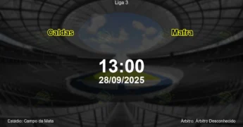 Palpite e análise do jogo Caldas vs Mafra pela Liga 3