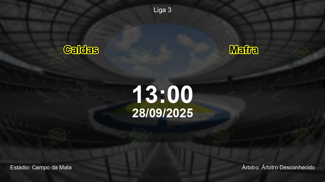 Palpite e análise do jogo Caldas vs Mafra pela Liga 3