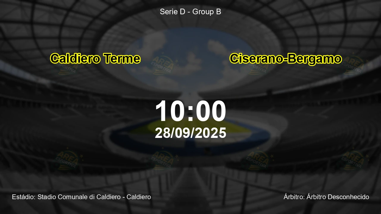 Palpite e análise do jogo Caldiero Terme vs Ciserano-Bergamo pela Serie D - Group B