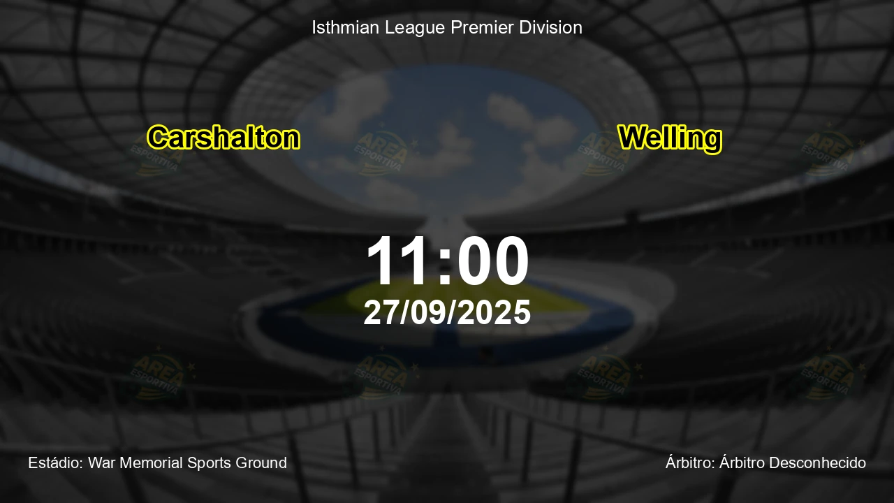 Palpite e análise do jogo Carshalton vs Welling pela Isthmian League Premier Division
