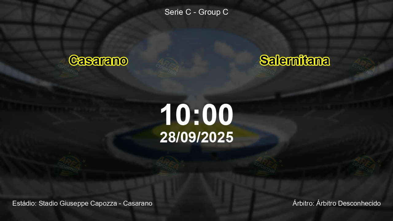 Palpite e análise do jogo Casarano vs Salernitana pela Serie C - Group C