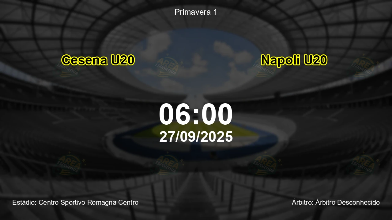 Palpite e análise do jogo Cesena U20 vs Napoli U20 pela Primavera 1
