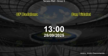 Palpite e análise do jogo CF Badalona vs Can Vidalet pela Tercera Rfef - Group 5