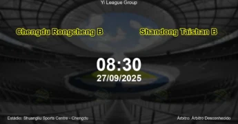 Palpite e análise do jogo Chengdu Rongcheng B vs Shandong Taishan B pela Yi League Group