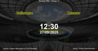 Palpite e análise do jogo Collerense vs Manacor pela Tercera Rfef - Group 11