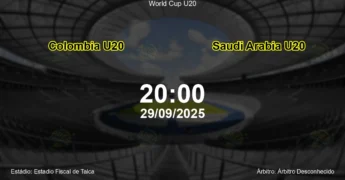 Palpite e análise do jogo Colombia U20 vs Saudi Arabia U20 pela World Cup U20