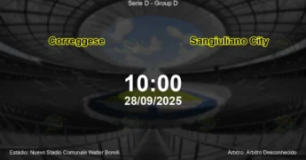 Palpite e análise do jogo Correggese vs Sangiuliano City pela Serie D - Group D