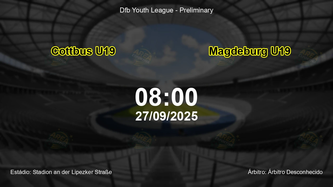 Palpite e análise do jogo Cottbus U19 vs Magdeburg U19 pela Dfb Youth League - Preliminary