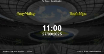 Palpite e análise do jogo Cray Valley vs Tonbridge pela Fa Cup - Qualification