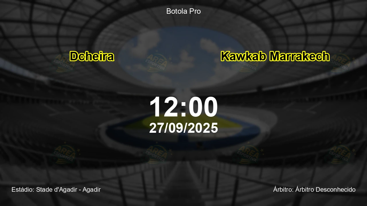 Palpite e análise do jogo Dcheira vs Kawkab Marrakech pela Botola Pro